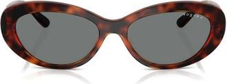 Vogue Eyewear 55mm Polarized Oval Sunglasses in Dark Havana at Nordstrom