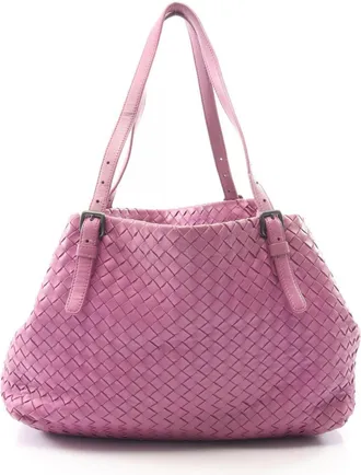 Bottega Veneta Purple Intrecciato Handbag Tote Bag (Pre-Owned)