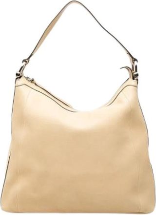 Gucci Pre-owned Vintage Schoudertas - Dames - Vintage Schoudertas - Beige - ONE Size - Leer - Vintage