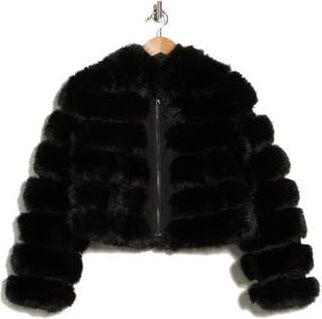Love Token Rosalie Faux Fur Jacket in Black at Nordstrom Rack, Size Large