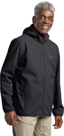 Jack Wolfskin Softshelljacke JACK WOLFSKIN BORNBERG HOODY M, Herren, Gr. XL (54/56), grau (phantom), Obermaterial: 100% Polyester, Jacken Softshelljacke