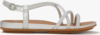 FitFlop Fitflop Gracie Crystal Womens Cross Strap Sandals Silver - Size UK 8