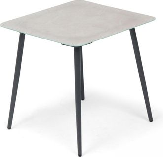 Oviala Gran mesa baja de jardín de acero gris