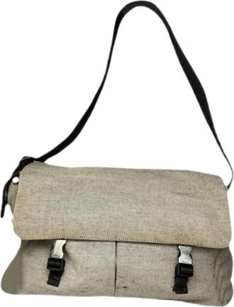 Prada Pre-owned Cross Body Bags, female, Gray, Size: ONE SIZE Pre-owned Vintage Work Bag