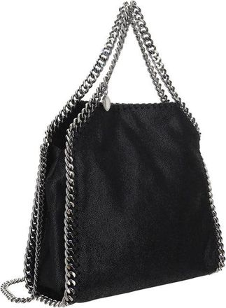 Stella McCartney Womens Falabella Mini Handbag Black Polyester Handbags Hand Bags