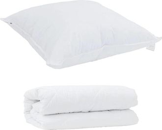 vidaXL Vidaxl - Edredón con Cojín 2 pcs Blanco 140 x 200 cm Microfibra