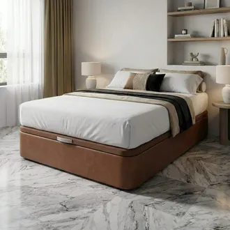 BeZen Canap&eacute; polipiel deluxe marron altura 35 cm 90x200 cm