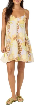 O'Neill Darcy Leah Tropical Minidress in Celery at Nordstrom, Size Xx-Large