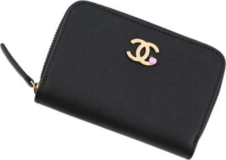 Chanel Pre-owned Coin purse - Dames - Vintage Accessoires - Zwart - ONE Size - Leer - Vintage