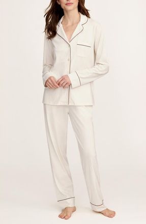 Petite Plume Classic Lightweight Pima Cotton Pajamas in White at Nordstrom, Size X-Small