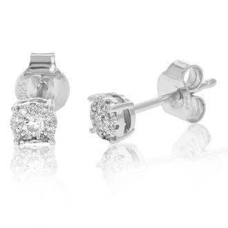 Vir Jewels 1/5 cttw Lab Grown Diamond Composite Earrings in Sterling Silver With Push Backs For Women