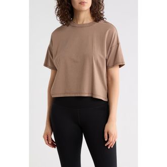 90 Degree by Reflex Stone Wash Boxy Crop T-Shirt in Tiramisu at Nordstrom Rack, Size X-Large