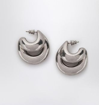 Panconesi Blow Up Huggies Earrings In Silver Tone