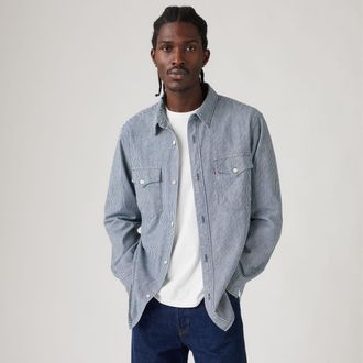 Levi's Relaxed Fit Western Shirt - Mens - 2XL - Blue