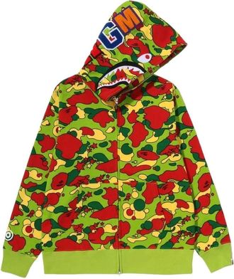 A Bathing Ape STA Camo Shark Full Zip Hoodie Green 1M80-115-302-GRN