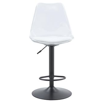 STILVORA Set Di 2 Sgabelli Da Bar Regolabili Girevoli Con Schienale Trasparente, Per Cucina O Bistrot, Metallo E Plastica, Nero Trasparente