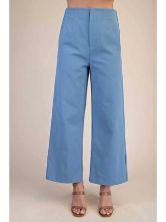 Glam High Waisted Wide Leg Pants In Blue