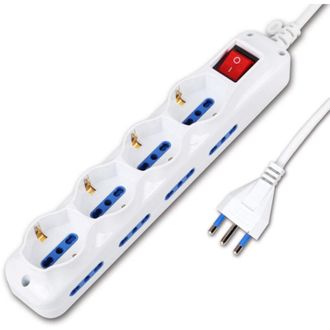 Trade Shop Trade Shop - Regleta De 12 Clavijas Regleta De Enchufes 220v Tomas De 2 Clavijas 4 Shuko