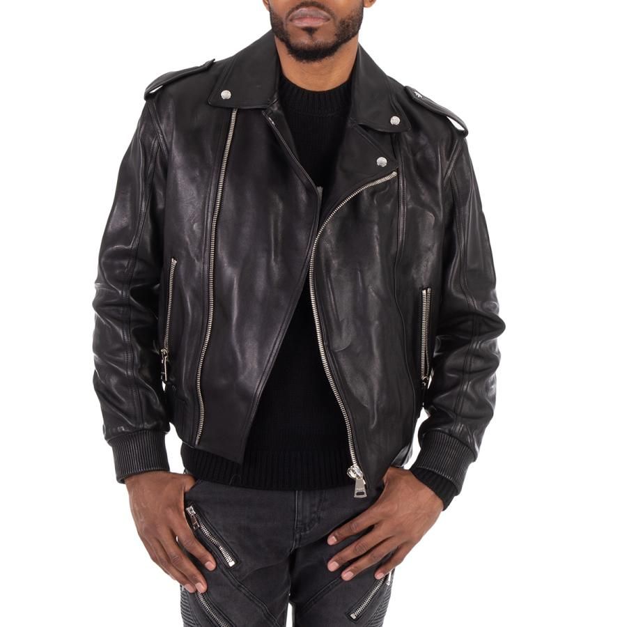 Men's Balmain Leather Jackets - up to −80% | Stylight