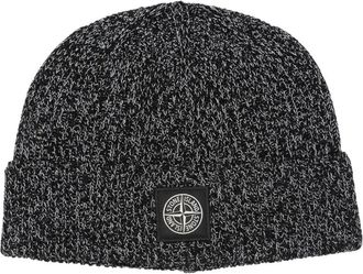 Stone Island Berretto con applicazione logo - Nero