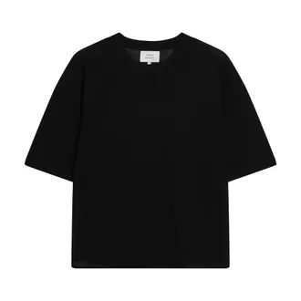 Loulou Studio T-Shirts, female, Black, Size: XS Fine Short-Sleeve TOP