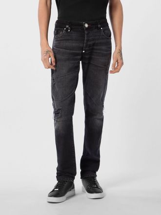 Philipp Plein Jeans skinny slim fit in denim di cotone a vita media