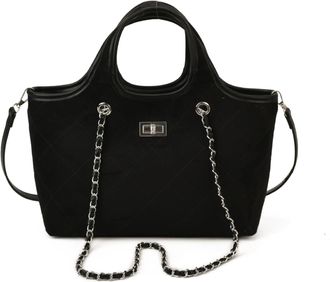 Generic Womens Quilted Faux Suede Checkered Handbag with Chain Straps, Large Capacity Tote Bag, Adjustable Strap, Applies to Daily Matching, Casual Dates and 