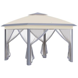 OUTSUNNY Carpa plegable 330x330x288 cm beige