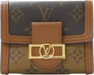 Louis Vuitton Brown Coated Canvas Wallet (Tri-Fold) (Pre-Owned)