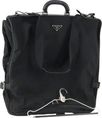 Prada Pre-owned Weekend Bags, female, Black, Size: ONE SIZE Pre-owned Nylon Weekend Bag