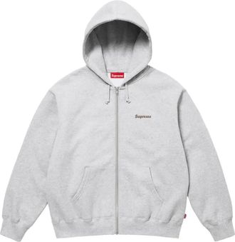 SUPREME Felpa con cappuccio crest zip-up SS 25 - Grey - Grigio