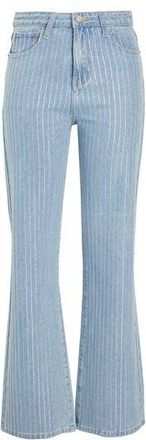 8 by YOOX RHINESTONE EMBELLISHED ORGANIC DENIM JEANS