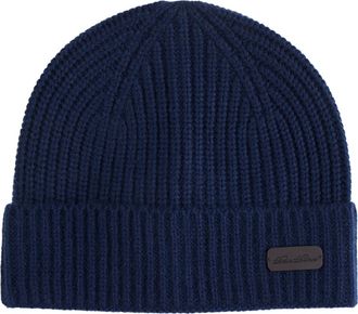 Brooks Brothers Pure Cashmere Rib Cuffed Beanie in Navy at Nordstrom