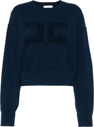 Elisabetta Franchi Round-neck Truien - Dames - Ronde hals truien - Blauw - L - Truien & Vesten