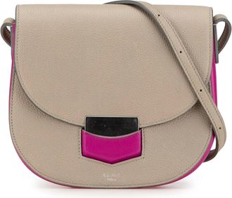 Celine Hobo Bags - 2016 Small Bicolor Leather Trotteur Crossbody - Gr. unisize - in Braun - für Damen