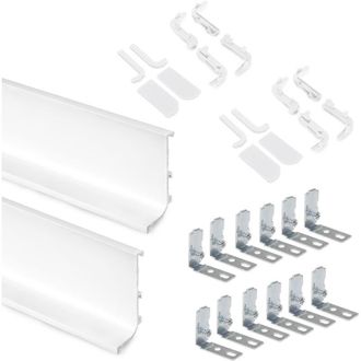 Emuca Emuca Kit De Perfil Gola Superior Para Muebles De Cocina, Pintado Blanco, Aluminio