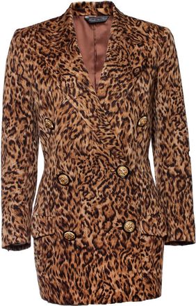 Versace Gianni Versace Couture Leopard printed maxi blazer