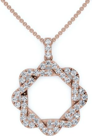 Pompeii3 1Ct Intertwined Circle Diamond Pendant Womens Gold Necklace Lab Grown