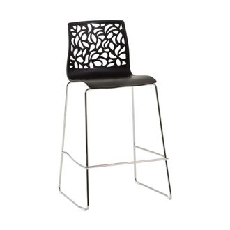 Siediti Fuori e Dentro Taburete de cocina de resina con fibra de vidrio antracita