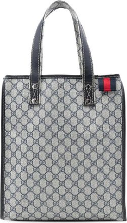 Gucci Borsa tote in tessuto GG Supreme con decorazione Web 2016-2025 - Marrone