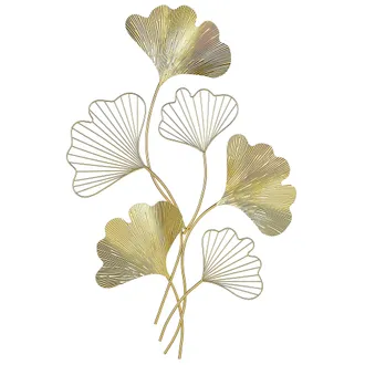 Beliani Beliani - Decoraci&oacute;n De Pared Dorada De Altura 79 Cm Con Motivos En Forma De Hoja Indium