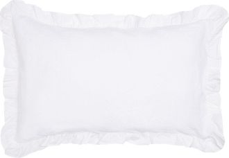 Puro Lino Pillowcase with curled shuttlecocks Pure Natural White Stonewash Linen