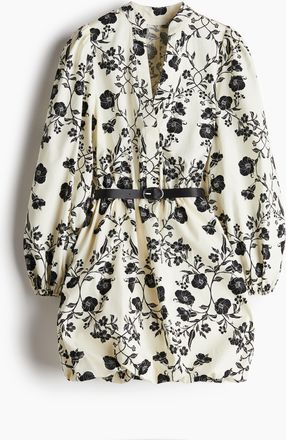 H&M Kleid mit Ballonjupe und G&uuml;rtel - Schwarz