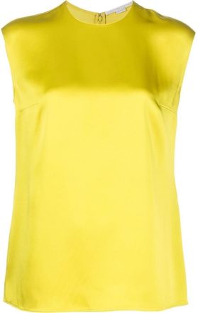 Stella McCartney satin-finish sleeveless blouse - women - Acetate/Viscose - 42 - Yellow