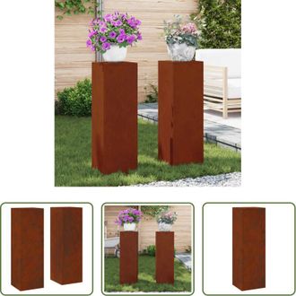 vidaXL vidaXL Giardino esterno - Supporto per piante 2 pcs Ruggine 24 x 24 x 75 cm