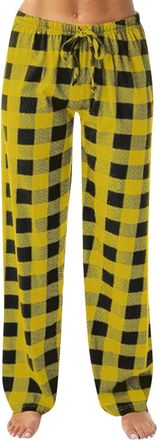 Generic Womens Plaid Pyjama Bottoms Checked Pjs Bottoms Lounge Pants UK Ladies Drawstring Casual Pyjama Trousers Soft Nightwear Loungewear Sleepwear Sleep Pan