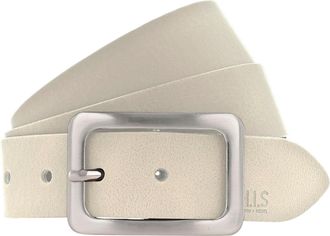 H.I.S Lederg&uuml;rtel H.I.S, Damen, Gr. 11,5, creme, Leder, kontrastfarbene Details, unifarben, Basic, G&uuml;rtel Lederg&uuml;rtel, Schliesse in gl&auml;nzend satiniertem Sil