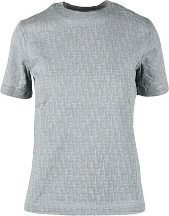 Diesel Grey Textured Cotton T-Shirt