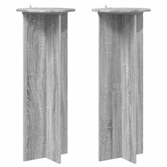 vidaXL Soporte De Plantas 2 Pcs Gris Sonoma &Oslash;40 X 100 Cm Vidaxl