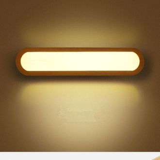 OEM Aplique De Pared Led N&oacute;rdico En Madera Maciza - Largo 43 Cm - Ancho 9 Cm - L&aacute;mpara Decorativa Para Dormitorio Y Pasillo -crezuo